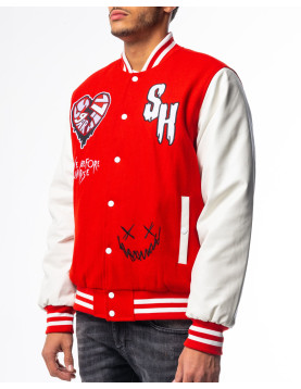 Heart Break Red Letterman Varsity Jacket