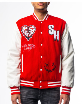 Heart Break Red Letterman Varsity Jacket