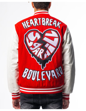 Heart Break Red Letterman Varsity Jacket