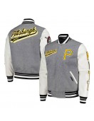 Heather Gray/White Pittsburgh Pirates Varsity Jacket