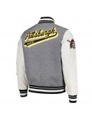 Heather Gray/White Pittsburgh Pirates Varsity Jacket