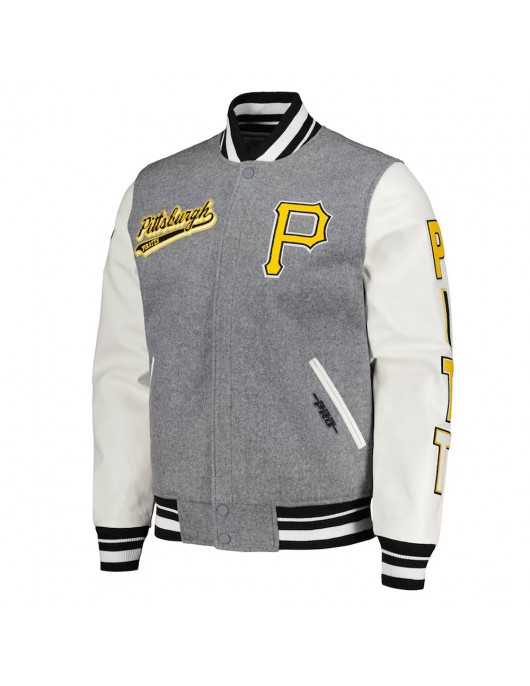 Heather Gray/White Pittsburgh Pirates Varsity Jacket