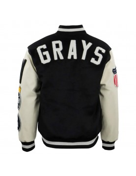 Homestead Grays Vintage Black/White Varsity Jacket