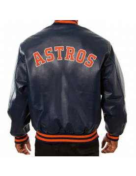 Houston Astros Blue Leather Jacket