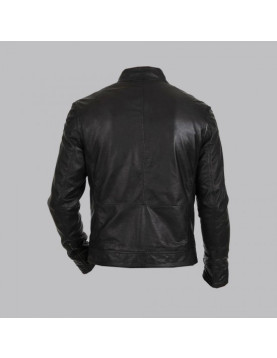 Hunt Black Biker Leather Jacket