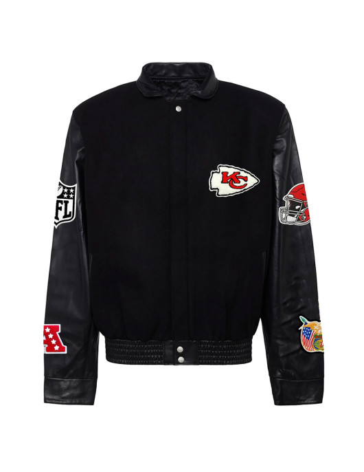 JH Kansas City Chiefs Varsity Black Jacket