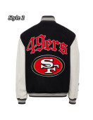 JH San Francisco 49ers Varsity White and Black Jacket