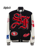 JH San Francisco 49ers Varsity White and Black Jacket