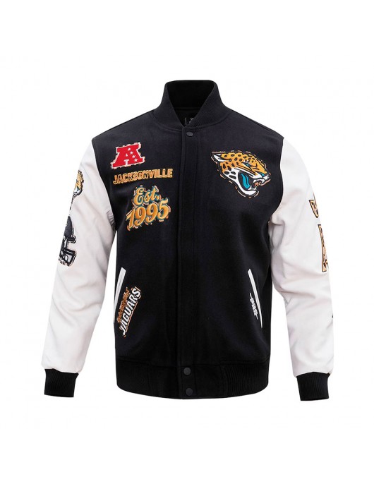 Jacksonville Jaguars Animal Patches Black Varsity Jacket