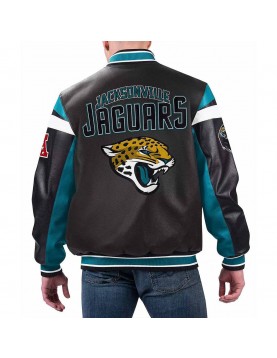 Jacksonville Jaguars Black Varsity Full-Zip Leather Jacket