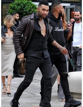 Jermaine Pennant Brown Biker Leather Jacket