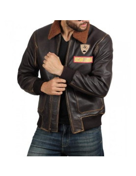 Jumanji 2 Nick Jonas Bomber Leather Jacket