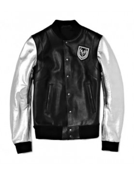 Justin Bieber Black And Silver Varsity Jacket