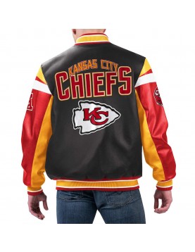 Kansas City Chiefs Black Varsity Full-Zip Leather Jacket