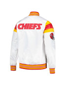 Kansas City Chiefs White Teddy Varsity Satin Jacket