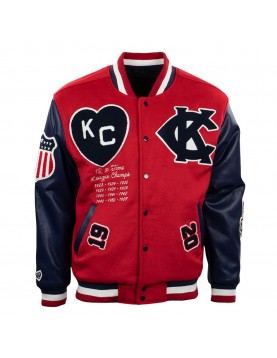 Kansas City Monarchs Red and Navy Varsity Jacket