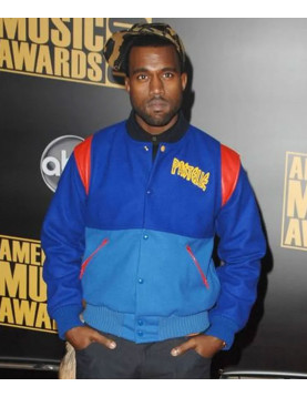 Kanye West Pastelle Varsity Blue Wool Jacket