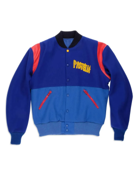 Kanye West Pastelle Varsity Blue Wool Jacket