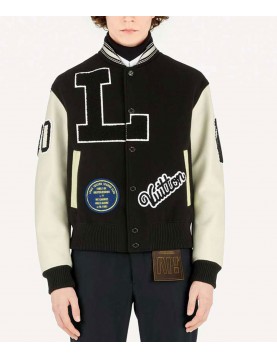 Kenya Barris Blackaf Black and White Letterman Jacket