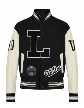 Kenya Barris Blackaf Black and White Letterman Jacket