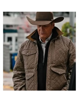 Kevin Costner Yellowstone Season 04 Brown Quilted Jacket