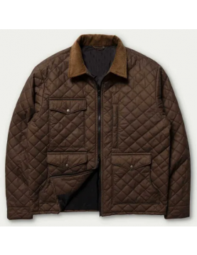 Kevin Costner Yellowstone Season 04 Brown Quilted Jacket