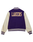 LA Lakers Purple and Off White Varsity Jacket