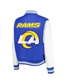 LA Rams Mash Up Royal and White Varsity Jacket