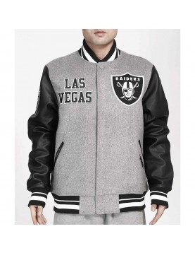 Las Vegas Raiders Varsity Gray and Black Jacket