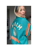 Leather Alix Earle Miami Dolphins Leather Jacket