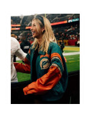 Leather Alix Earle Miami Dolphins Leather Jacket