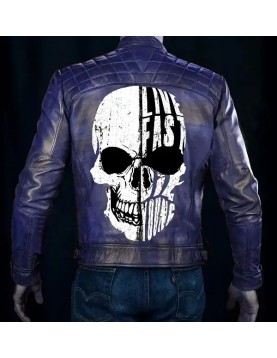 Live Fast Die Young Skull Cafe Racer Jacket