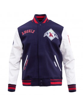 Los Angeles Angels Retro Classic Blue Wool Varsity Jacket