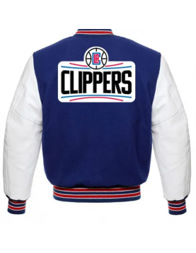 Los Angeles Clippers Varsity Basketball Blue and White Jacket