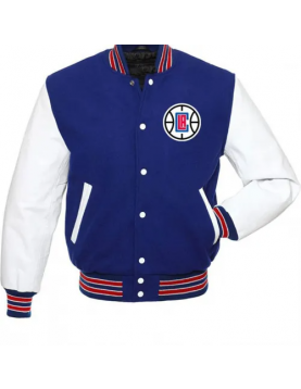 Los Angeles Clippers Varsity Basketball Blue and White Jacket