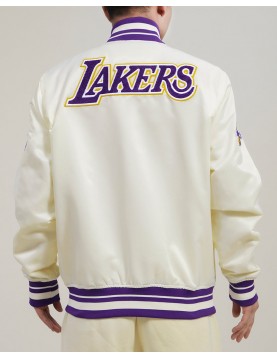 Los Angeles Lakers Retro Classic Off White Satin Jacket