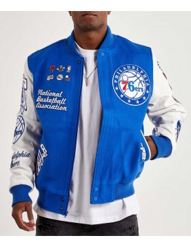 Mash Up Philadelphia 76ers Royal Varsity Jacket