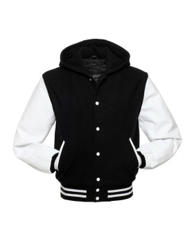 Men Varsity Hooded Jacket