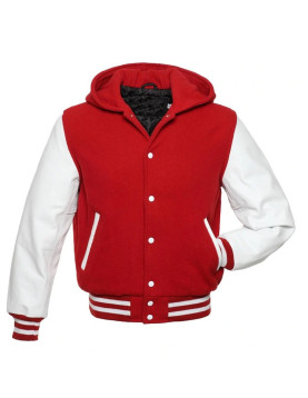 Men Varsity Hooded Jacket