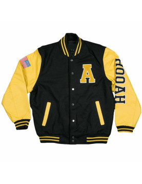 Men's American Flag Hooah Army Varsity Jacket