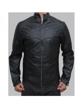 Men's Batman Black Logo Leather Jacket