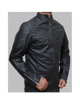 Men's Batman Black Logo Leather Jacket