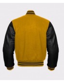 Men's Black and Yellow Baseball Varsity Jacket