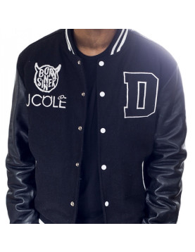 Men's J Cole Dreamville Tour Bomber Varsity Black Jacket