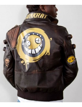 Men's Junkrat Steampunk Leather Gaming Halloween Jacket 