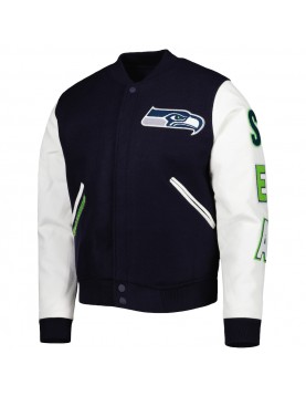 Men's Pro Standard College Navy/White Seattle Seahawks Logo Varsity