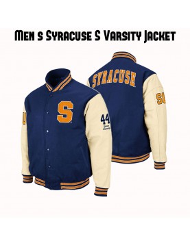 Men's Syracuse S Letterman Blue Jacket