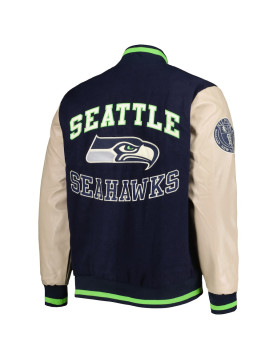 Men's Tommy Hilfiger College Navy Seattle Seahawks Full-Zip Varsity Jacket