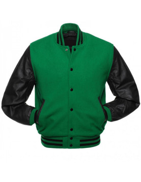 Men's Varsity Black and Green Jacket