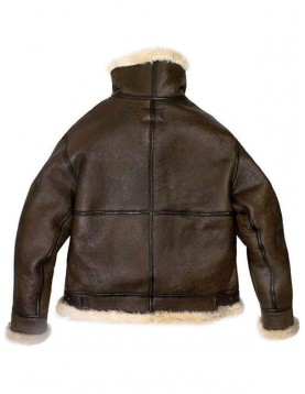 Mens B3 Bomber Aviator WWII Shearling Sheepskin Leather Jacket